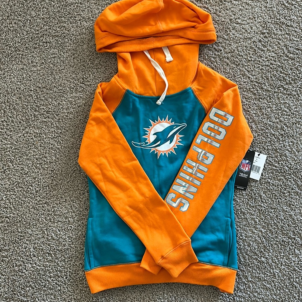 NEW! Miami Dolphins Hooded Sweatshirt Medium